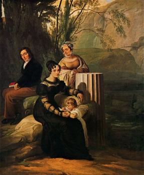 弗朗切斯科 海玆 Portrait of the family Stampa di Soncino